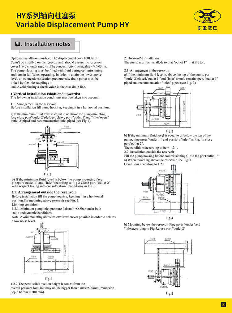 HY系列軸向柱塞泵產(chǎn)品說(shuō)明書